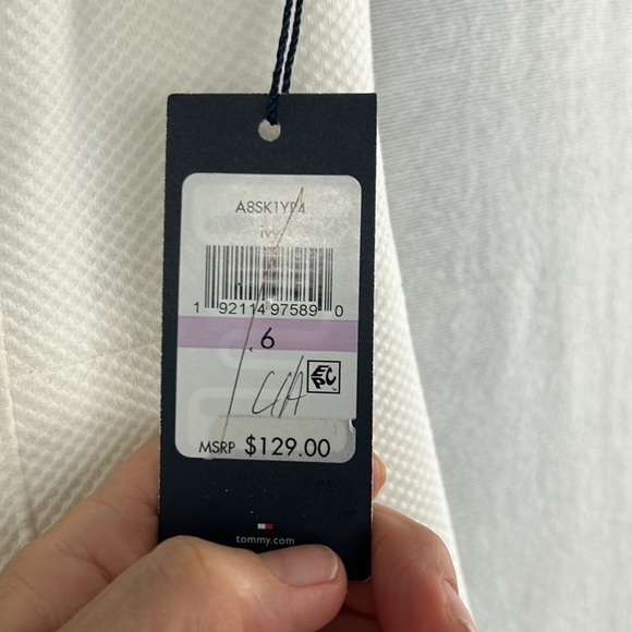 NWT Tommy Hilfiger Ivory Cream Scalloped Pique Fit & Flare Dress 6 - Picture 14 of 14